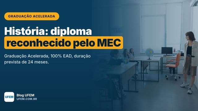 Graduação Acelerada em História: licenciatura reconhecida pelo MEC em 24 meses