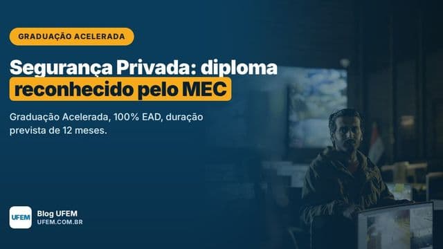 Graduação Acelerada em Gestão de Segurança Privada: diploma de tecnólogo reconhecido pelo MEC em 12 meses