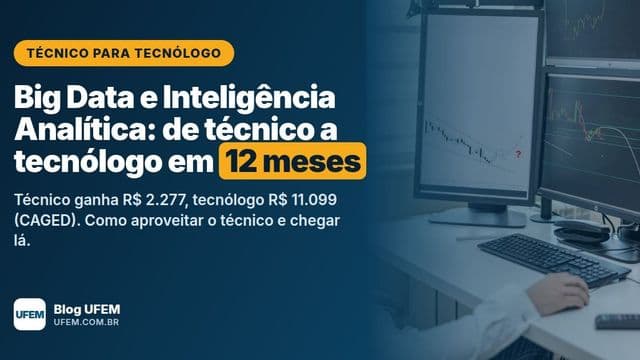 Técnico para Tecnólogo em Big Data e Inteligência Analítica: diploma de tecnólogo em 12 meses