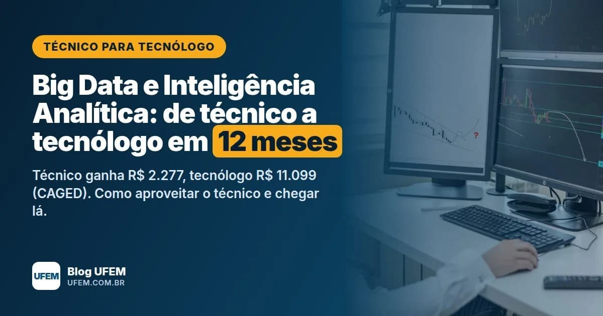 Técnico para Tecnólogo em Big Data e Inteligência Analítica: diploma de tecnólogo em 12 meses